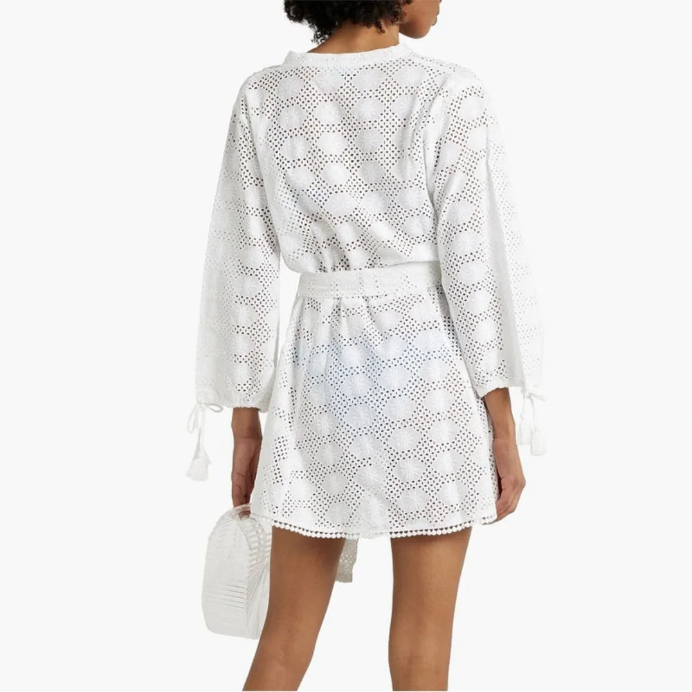 Cecily Broderie Anglaise Cotton Coverup - Picture 2 of 6